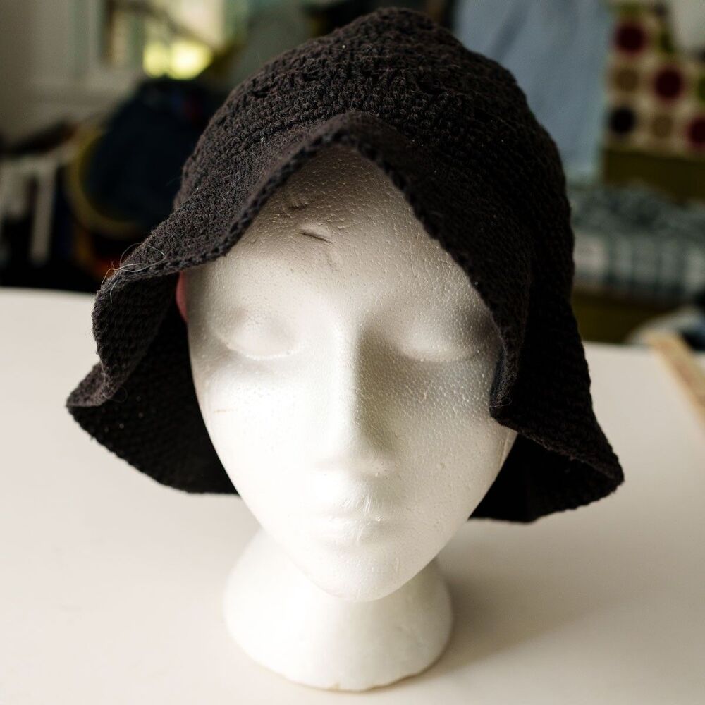 Betmar black crochet bucket hat